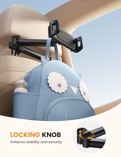Lamicall Car Headrest Tablet Holder, Foldable Clip, Lockable