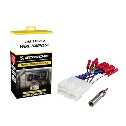 Scosche GM2AB Car Radio Wiring Harness and Antenna Adapter Compatible with Select 1986-05 GM, Buick, Cadillac, Chevy, GMC, Oldsmobile, Pontiac, Saturn Vehicles - Aftermarket Stereo Receiver Wire Kit - style: Wire Harness & Adapter Bundle