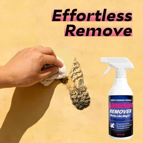 Adhesive Remover Spray for Sticky Residue - Heavy Duty Sticker Eraser for Cars Glass Plastic Metal - Cleans Decals Glue Crayon Tar Gum & Labels - Surface Safe Formula