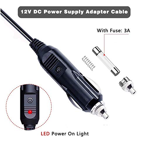 DC 5.5 x 2.1mm/4.0mm x1.7mm Car Charger Connector Cord 12V- 24V Cigarette Lighter Power Supply Adapter Charger Cable for Car Truck Bus Van Boat - Black …