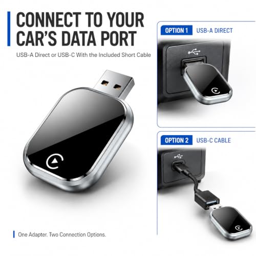 Wireless CarPlay and Android Auto Adapter for Factory Wired Systems,Silver