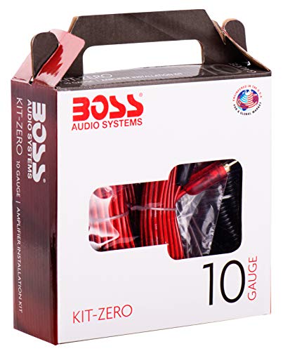 BOSS Audio Systems KIT-ZERO 10 Gauge Car Amplifier Install Wiring Kit - Makes Connections and Brings Power to Your Radio, Subwoofers and Speakers - style: 10 Gauge