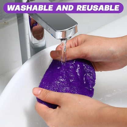 Baderke 10 Pcs Windshield Cleaner Tool Car Window Cleaning Supplies with Extendable Handle Include 6 Washable Microfiber Bonnets 2 Empty 60ml Spray Bottle Glass Wiper Kit(Purple) - color: Purple