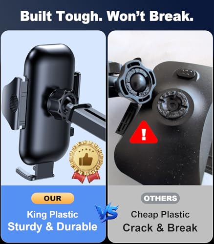 VICSEED 2026 Ultimate Sturdy Car Phone Holder [Upgraded 95+LBS Strongest Suction] Universal Long Arm Cellphone Mount for Car Dashboard Windshield Vent Truck Boat for iPhone 17 16 Pro Max & Android - color: Classic Black