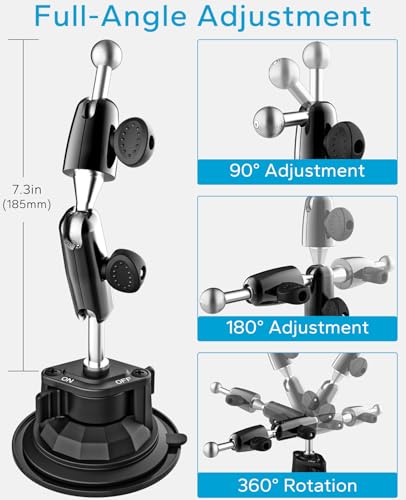 Heavy-Duty Dashboard Tablet Mount for Truck & Car, Wobble-Free Metal Arm