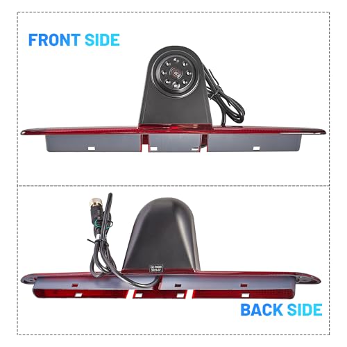 EWAY 3rd Third Brake Light Sprinter Backup Camera for Mercedes Benz Sprinter Volkswagen VW Crafter Vans 2007-2019 Roof Mount Reversing Camera Top Rear Brake Light IR Super Night Vision Rearview Camera
