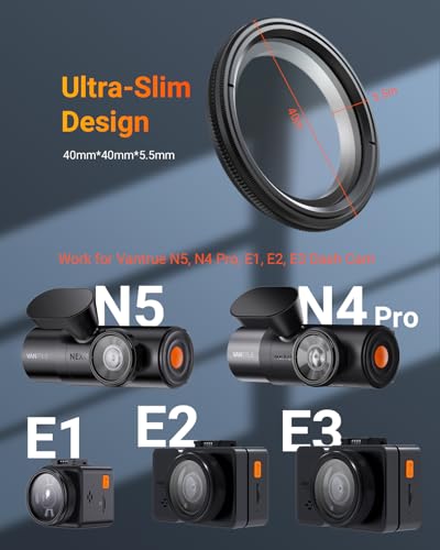Vantrue 40mm Ultra-Slim CPL Circular Polarizer Filter for Dash Cam