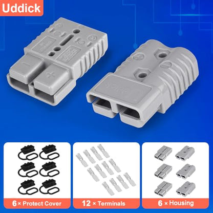 175A Battery Quick Connector with Dust Cover,Battery Quick Disconnect Wire Harness Plug Kit for Car Forklift Motor Winch Trailer（6PC 1/0AWG 6Covers - size: 6PC 1/0AWG 6Covers