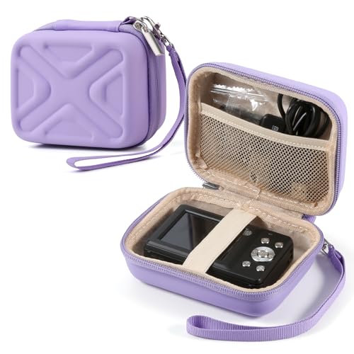 Digital Camera Case for AbergBest 21 Mega Pixels 2.7" LCD Rechargeable HD/Kodak Pixpro/Canon PowerShot ELPH 180/190/Sony DSCW800/DSCW830 Cameras, Travel Carrying Protective Case for Camera- Purple - color: PU Purple