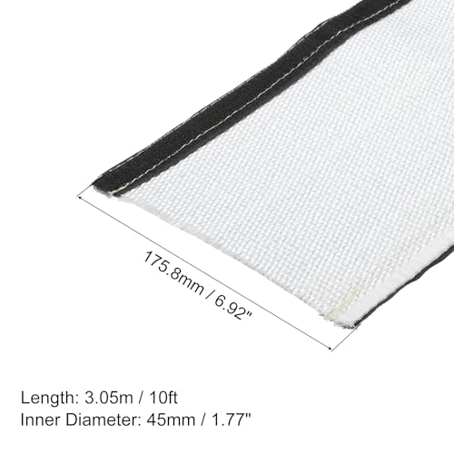 MECCANIXITY 1.5mm Heat Shroud Aluminized Sleeving 1 4/5" ID x 10FT Aluminum Metallic Fiberglass Heat Shroud for Fuel Lines Cables Electrical Wiring - size: 1 4/5" ID x 10FT