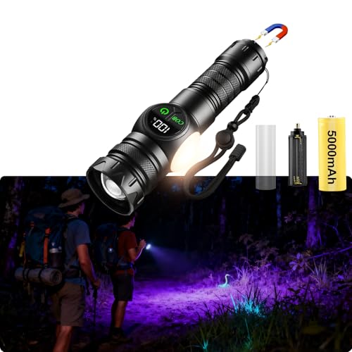 iodoo 4 in 1 Rechargeable 6500K / 395nm UV Flashlight Dimming Stepless