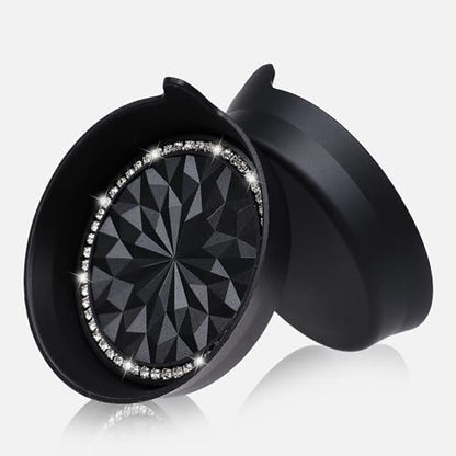 Amooca 4-Pack Car Cup Holder Coaster Bling Crystal Rhinestone Car Interior - color: Black Flower, size: 4 Pack