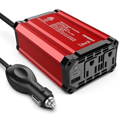 400W Power Inverter DC 12V to AC 110V Car Adapter - color: Red
