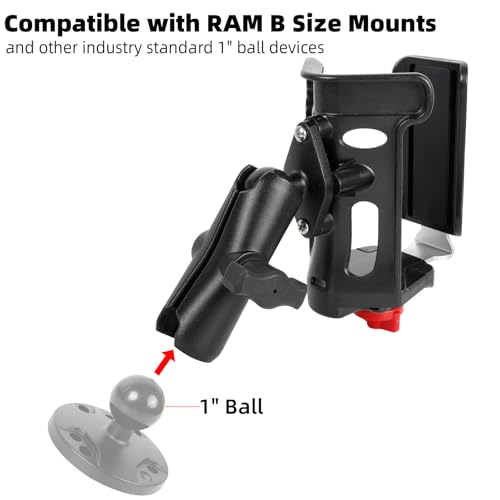 1" Ball Cup Holder with 3.54" Double Socket Arm, Extra Large Adjustable Size Drink Holder for 2.36-3.54" Diameter Bottles, Fits RAM Mounts & Motorcycle/Bike Mount - size: Cup Holder with 3.54" Arm