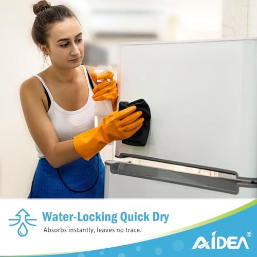 AIDEA Black Microfiber Cleaning Cloth-50PK, Cleaning Rags 12"x12" Absorbent - color: Black, size: 12in.x12in.