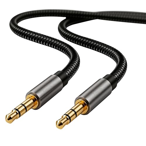 Aux Cord for Car 6 ft,3.5mm Audio Cable Male to Male Stereo Hi-Fi Sound Nylon Braided aux to aux 1/8 Cable for Headphones Car Home Stereos Speakers Tablets - size: 6Ft