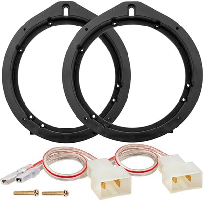 NuIth Car 6.5 Inch Speaker Adapter Bracket W/Wiring Harness Kit Select for 2006-2013 Honda Civic/Accord/CR-V/Acura 2007-2013 Aftermarket Front Rear Door Speaker Ring
