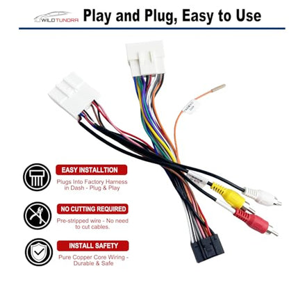 16Pin ISO Aftermarket Radio Harness Adapter for Subaru Forester 2008-2011 with Audio Input SWC, 16Pin Android Car Stereo Wiring Harness with Subwoofer Input for Forester