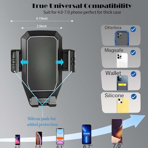 Yoidesu Phone Mount for Truck, 16.9 Inch Long Arm Mobile Device Holder for Dashboard Window with 360 Degree Rotation, Strong Suction Hold for Truck, Bus, SUV