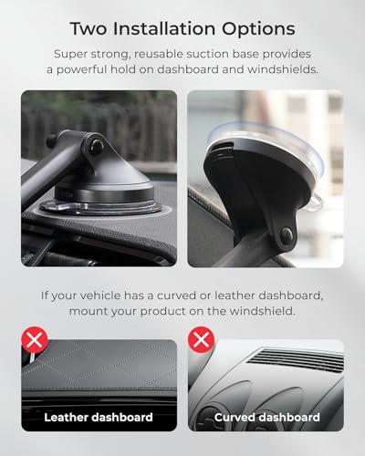 iOttie iTap 3 Magnetic Dash & Windshield Car Mount, Phone Holder with Suction Cup, Includes Magnetic Ring Adapter, Compatible with iPhone 12-17, Samsung Galaxy, Google Pixel, and MagSafe Phones - style: Dash Mount