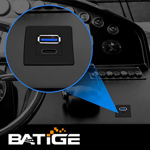 USB 3.0 수 - 타입 C 3.0 암 및 USB 3.0 수 - 암 자동차 플러시 마운트 케이블 USB C 3.0 패널 마운트 케이블 자동차 트럭 보트 오토바이 대시보드용 0.9m(3피트) - size: 3피트, style: 스퀘어 U3에서 C3 & U3에서 U3까지