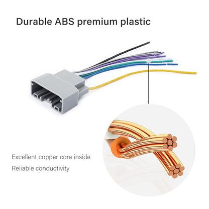 Car Radio Wiring Harness Kit,Stereo Wiring Harness with Antenna Adapter & Butt Connectors,Compatible with Chrysler Jeep Dodge Aftermarket Radio Wire Harness Kit Car Accessories