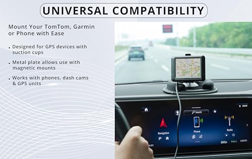 – Car Dashboard Mount | Soft Nylon, Metal Round Mount Dashboard | Weighted Sandbag Base with Magnetic Mount Option | Ideal for Phone Holders, Dash Cams, Cars, Trucks & Rvs | Black - 1 lb