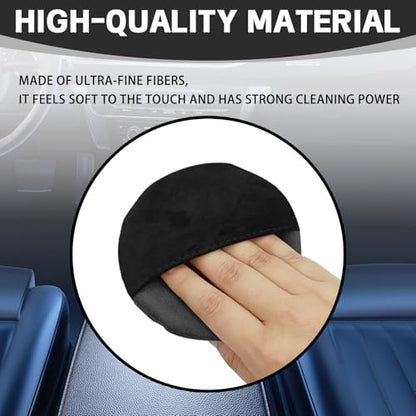 Car Screen Cleaner, Touch Screen Cleaner Cloth for Car, Microfiber Cleaning Pad Car Cleaning Wipes, Car Interior Cleaning Cloth Fit for Car Dashboard/Display/Electronic Devices (Round) - style: Round