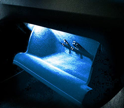 iJDMTOY Aqua Ice Blue LED Compartment Glove Box or Footwell Lights Compatible with Volkswagen Jetta GTI Altas CC Eos, Powered by 3W 18-SMD LED Lights, Replace OEM Incandescent Lamps - style: Aqua
