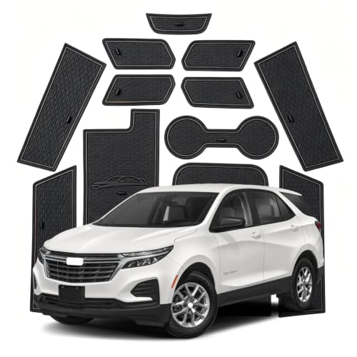 Center Console Insert Mats for Chevy Equinox 2018-2024 13Pcs Black - color: Black, size: for Equinox 2018-2024