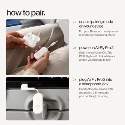 Twelve South AirFly Pro 2 Deluxe, Wireless Bluetooth Adapter, White - color: White, style: AirFly Pro 2 Deluxe