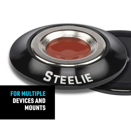 Nite Ize Steelie Orbiter Magnetic Socket and Metal Plate - Car Mobile Phone Holder - Phone Metal Plate - Magnetic Phone Holder - Black - style: Orbiter Socket