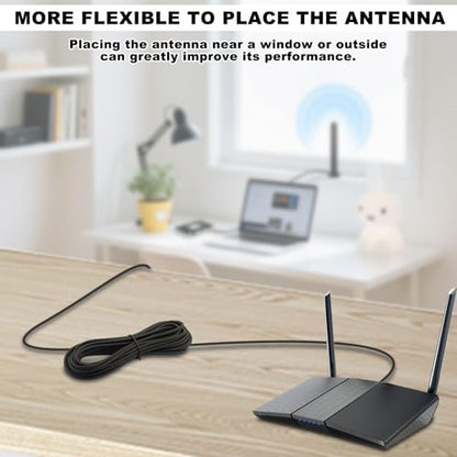 WiFi Antenna Extension Cable 2PCS 10ft/3M RP-SMA Male to RP-SMA Female – Upgraded Heavy-Duty Molded Connectors - RG174 Cable Bulkhead Mount for PC WiFi Router Security IP Camera - size: 9.84feet / 3m