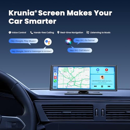 9.26" Wireless Portable Carplay Screen for Apple Car Play Android Auto OTA - color: Black