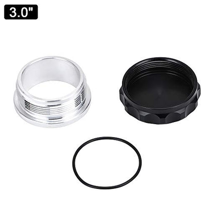 PTNHZ OD 3"/76mm Aluminum Alloy Weld Billet On Filler Neck Cap Oil Fuel Water Tank Black - size: 3"