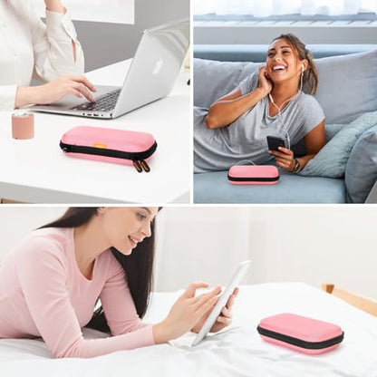 Light Pink Kawaii Hard EVA Case, Shockproof Travel Pouch for Drive - color: Light Pink