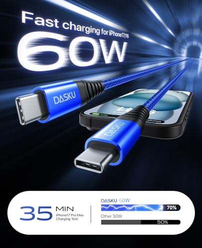 USBC to USBC Cable 3FT 2Pack USB C Cable Fast Charging 60W USB C to C Cable - color: Blue, size: 3FT, style: USB C to USB C