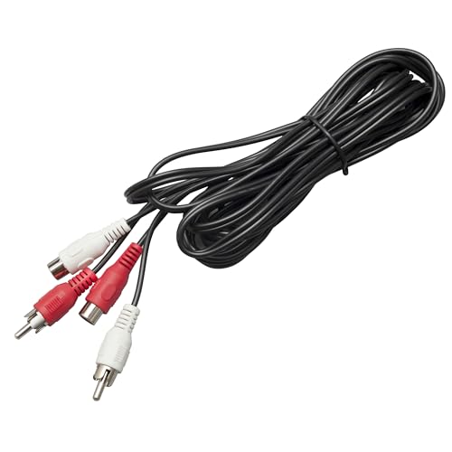 TENINYU 12 Feet AV Extension Cable RCA Stereo Audio Cable, 2RCA Male to 2RCA Female Audio Extension Cable Red/White Connectors 12FT - size: 12FT