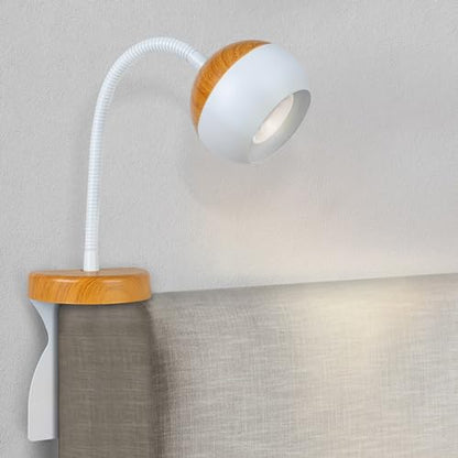 Solfres Patented Innovative Design Headboard Reading Light. No Drilling Book Light for Bedtime Reading. Dimmable LED Book Reading Lamp with Bulb. Movable & Flexible, Burlywood - color: ‎Burlywood, size: M