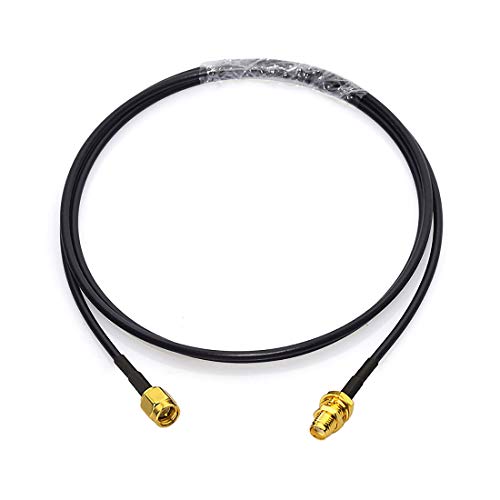BINGFU SMA Male to SMA Female Bulkhead Mount RG174 Antenna Extension Cable 1m 3 feet 2-Pack Compatible with 4G LTE Router Gateway Modem Cellular SDR Dongle Receiver - color: 1m / 3 feet