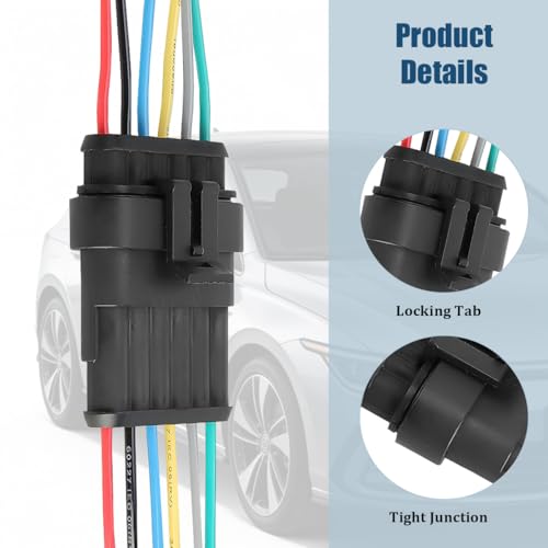 5PCS 6 Pin Car Electrical Wire Connector, Waterproof Male and Female Vehicle Terminal Wire Connectors Plug, Automotive Wire Plug Socket Kit, Universal for Sedan Truck Motorcycle - size: 6 Pin
