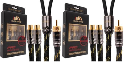 Elite Audio Pro Series 1.5 ft. 100% OFC Copper RCA Cable Y-Adapter - Single Male to Dual Female RCA - Enhanced Sound, Reduced Interference & Versatile Compatibility (Model: EA-PROY2F) (Pack of 2) - size: 1' (ft) (Pack of 2)