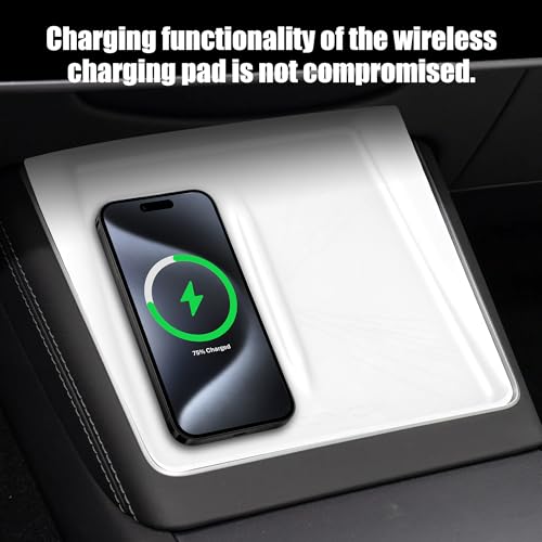 frani Center Console Silicone Mat Designed for Tesla Model Y Juniper Refresh,Non-Slip Design Tesla Model Y Accessories 2025 2026 White - color: White, style: Model Y Juniper 2025-2026