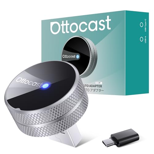 OTTOCAST Mini Tube 2026 Upgrade Wireless CarPlay & Android Auto Adapter, WiFi 6 + Bluetooth 5.4, Instant Auto-Connect, Ultra-Compact Design, Plug & Play USB/USB-C for 2016+ Vehicles