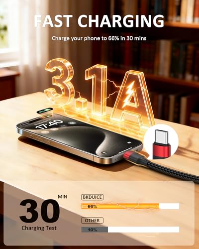 2 ft USB C Cable 2 Pack, USB to USB C Cable 2ft, Braided 2 Foot USBC Cable Fast Charging Cord Compatible with iPhone 17 16 15 Pro Max, Samsung Galaxy S25 S24 S23, Google Pxiel 10 9 - size: 2 FT
