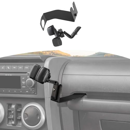 RT-TCZ for Jeep JK Multi-Function Phone Holder, JKU Radio Holder Walkies Talkie Mount Bracket for Jeep Wrangler JK JKU 2007 2008 2009 2010 Black Gray Accessories - color: Black 07-10