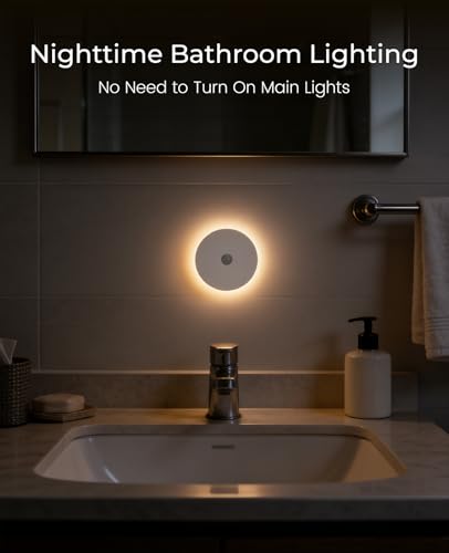 Rechargeable Motion Sensor Night Light, Magnetic Stick-On for Bathroom - size: 1 Pack