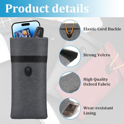 2PCS Faraday Bags for Car Key, Anti-Tracking Vehicle Faraday Key Fob Protector Cage for Privacy Protection, RFID Anti-Theft Automotive Signal Blocking Pouch, Universal Fit (Gray) - color: Grey