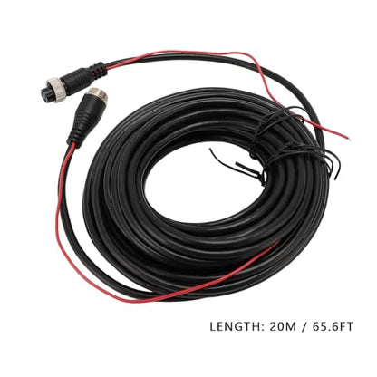 4Pin Backup Camera 4 Pin Backup Camera Extension Cable with Trigger Wire Dash Cam Rearview Camera Extension Cord for CCTV Rear Camera Truck Trailer RV (20m / 65.6ft)