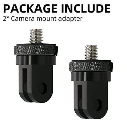 1/4 Inch Aluminum Metal Camera Mount Adapter, Conversion Camera Tripod Mount Compatible with GoPro Hero 13/12/11/10/9/8 Black,DJI Action 6/5 Pro/4/3 and More Action Cameras 1/4 Accessories（2 Packs） - color: Aluminum straight adapter